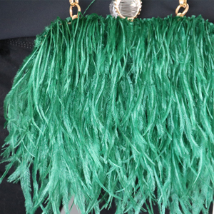 <span class=keywords><strong>Bolso</strong></span> de mano con correa de pelo de avestruz, <span class=keywords><strong>bolso</strong></span> de mano para <span class=keywords><strong>fiesta</strong></span>, pluma, estilo moderno - Product Image 5