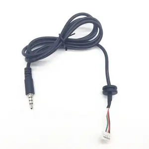 Kundenspezifische audio aux kabel 4 pole 3,5mm audio zu zopf draht mit verzinnt 4pin verlängerung kabel für smart telefon