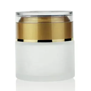 磨砂豪华化妆罐玻璃罐子丙烯酸化妆罐 50g 与金铝盖