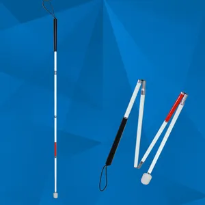 Safety Portable Lightweight Aluminum Tube Visually Impaired Crutch Cane Walker Sensing Shaft In 4 Parts For Disable People