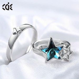 cristalli di bomboniere <span class=keywords><strong>swarovski</strong></span> <span class=keywords><strong>argento</strong></span> paio di anelli gioielli per il giorno di san valentino - Product Image 3