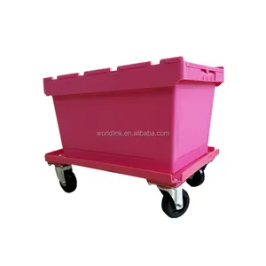 50kgs di Sicurezza Collegare Coperchio Solido Impilabile Moving Contenitore di Plastica