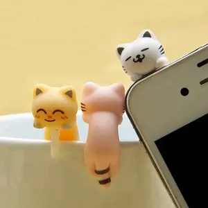 Cute Mobile Toy Anti Dust Anime Cell Phone Dust Plug Earphone Jack Dust Cap 3D Cartoon Animals