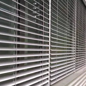 Guide Rail Remote Electric Outdoor Venetian Blind External Venetian Blind Exterior Venetian Blind