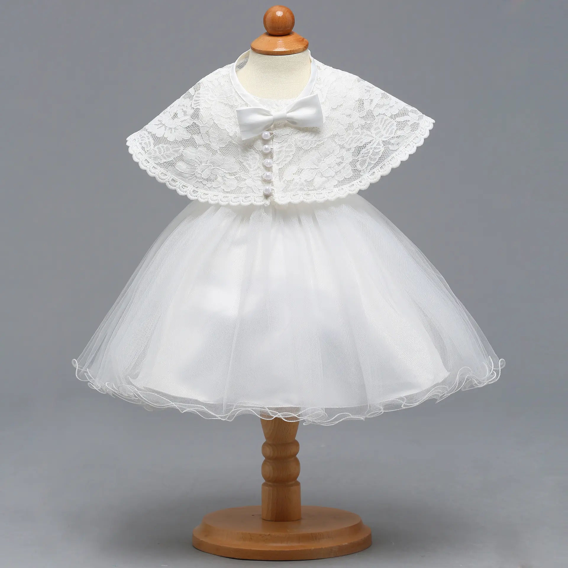 Nieuwe ontwerp van baby's groothandel katoenen kant Prinses Jurken baby party dress