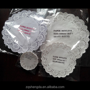 Gelbe Spitze Papier doilies Tischsets Tisch Tischsets für Hochzeit 25,5 "mit Apfel Spitze Design / Restaurant / gewöhnliches Leb - Product Image 1