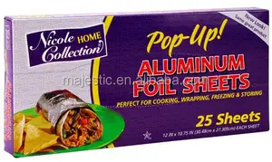 Roasting einfrieren backen Pop up aluminium folie blatt, aluminium folie rolle 200 pack