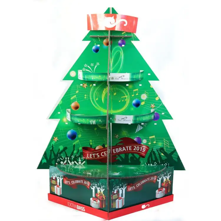 Christmas tree of cardboard display stand for candy chocolate