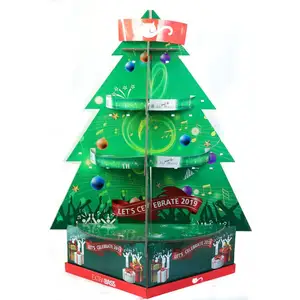 Soporte de exhibición de cartón de árbol de Navidad para chocolate dulce