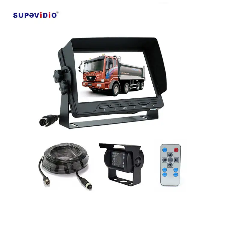 Caméra de recul pour camping-car HD 7 pouces AHD moniteur vue arrière Kit de caméra camion remorque roue camping-car système de stationnement 2 canaux Installation facile