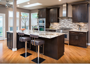 Di fascia alta colore nero noce impiallacciatura solido armadio da <span class=keywords><strong>cucina</strong></span> - Product Image 2