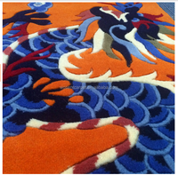 Tapis chinois fait main de luxe classique tufté 100% laine à poils longs épais, à poils coupés/bouclés, réversible, résistant aux taches, adapté aux animaux domestiques