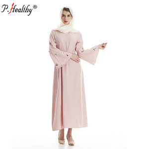 Paillettes brûlure doux rose en mousseline de soie longue dames femmes musulmanes robe photos <span class=keywords><strong>hijab</strong></span> robe - Product Image 3