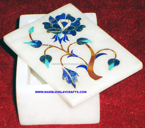 Inlay Marble Handmade <b>Floral</b> Pattern Polished Home Decoration Jewellery <b>Boxes</b> - Product Image 1
