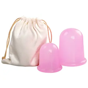 silicone rubber cellulite cupping vacuum jar eco-friendly medical device body massage cup set