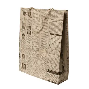 Custom Newspaper Pattern Printing Cheap Newspaper Bags Wholesale