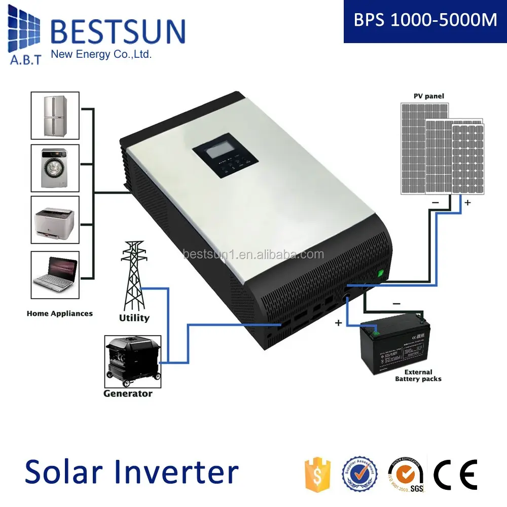 Bestsun ESS 시리즈 저주파 오프 그리드 순수 사인파 MPPT 10KVA 하이브리드 태양 광 인버터