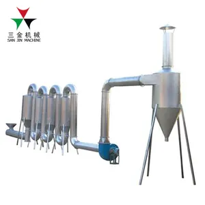 Hot airflow sawdust pipe dryer