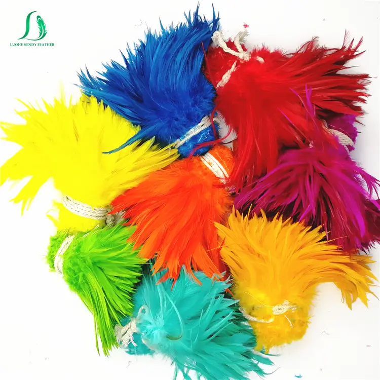 Guirlande de plumes de coq coloré artificiel, matériel de couleur, pour bricolage, 1 pièce