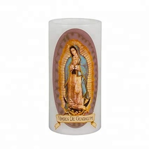 Cera reale virgen de guadalupe all'ingrosso messicano religiosi candele senza fiamma