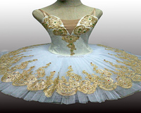 Nouvelle jupe tutu de ballet blanche attrayante avec design à crochets et œillets, tutu pancake en tissu jacquard et tulle