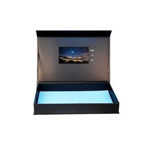 Universal 7 Inch Ring Lcd Display Jewelry Video Business Gift Brochure Box In Artificial Crafts