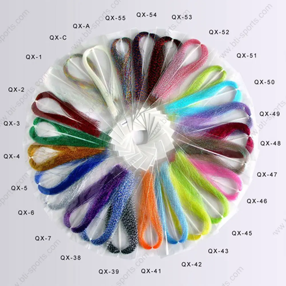 Crystal Flash Fly Tying Yarn Material with Different Colors and Flexible MOQ (B13)