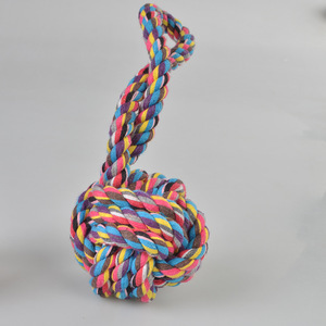 Algodón cuerda perro tirón juguete duro del perro mascota pelota de tenis juguete - Product Image 1
