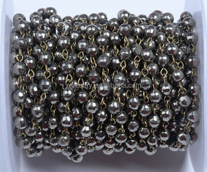Bronzo antico Filo Avvolto Catena Rotoli Ematite Naturale Del Branello Del Rosario Link Preziosa Collana di Pietra per D I Y - Product Image 3