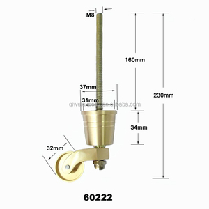 <span class=keywords><strong>Roulettes</strong></span> contemporaines en laiton et alliage de zinc pour meubles, roue durable de 32 mm avec tige filetée pour installation - Product Image 2