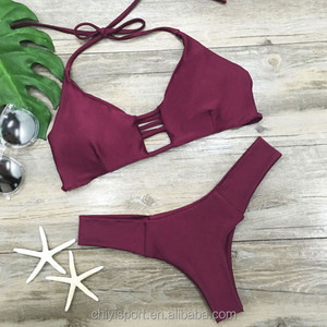 Maillots <span class=keywords><strong>de</strong></span> <span class=keywords><strong>bain</strong></span> sexy <span class=keywords><strong>pour</strong></span> jeunes filles, bikinis tendance <span class=keywords><strong>pour</strong></span> adolescentes, bretelles halter à l'arrière, rembourrés - Product Image 3