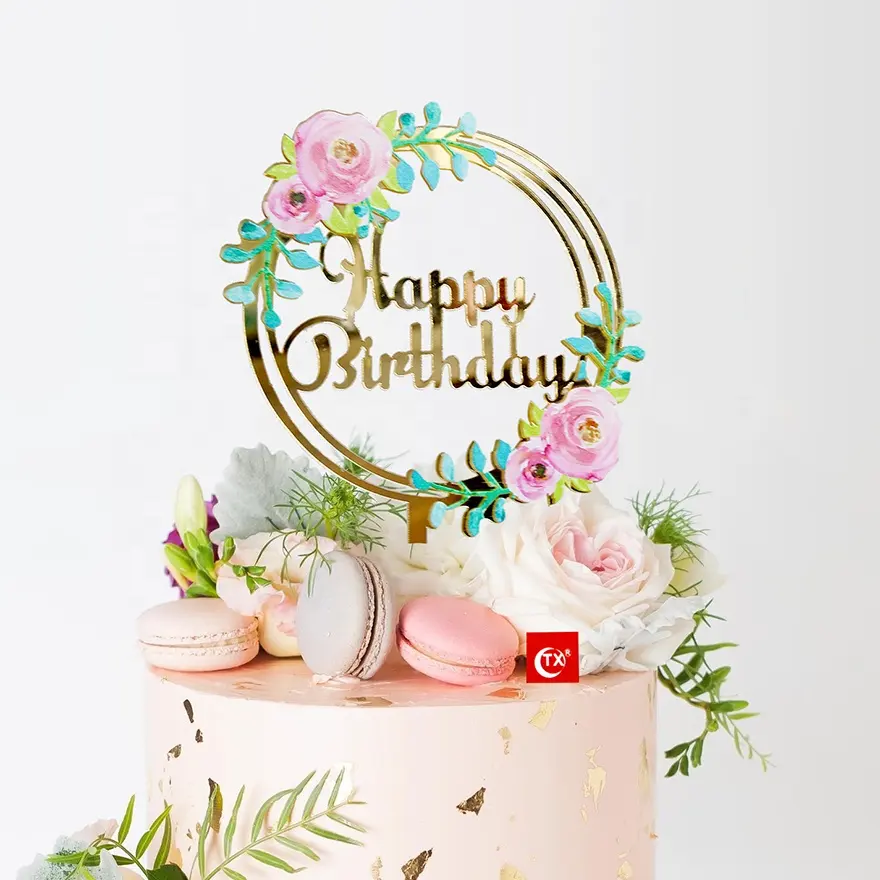 Wanttx — décoration de gâteau en acrylique colorée, impression 3d de joyeux anniversaire, fournitures pour fête d'anniversaire, nouvelle sortie