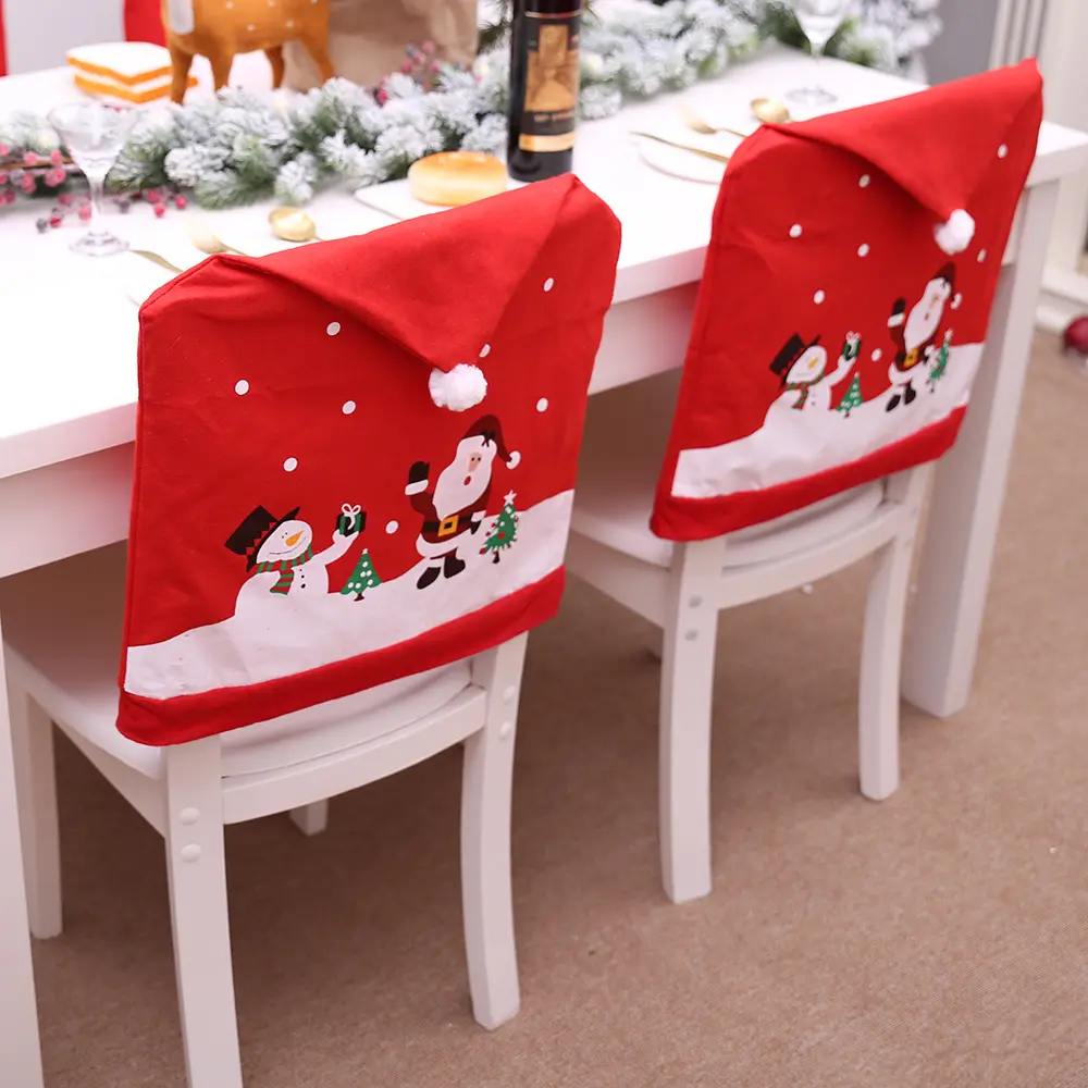 Christmas Festival Indoor Decoration 60*49cm Chair Cover Xmas Christmas Table Decor Chair Cover Christmas Decorations for Home
