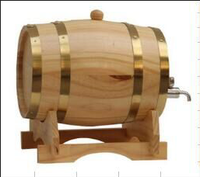 Barils à vin en bois usagés de 20 L avec robinet en laiton, baril en chêne avec support en bois