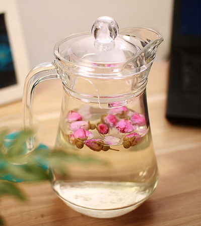 1.6L Glass Pitcher with plastic lid,Drinking Beverage Jug  water pitcher glass with ETCH logo