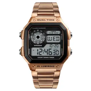 低价高品质金属不锈钢品牌液晶手表屏幕男士奢华运动手表
