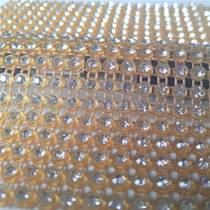 Espumosos 24 líneas de cristal de moda de color <span class=keywords><strong>amarillento</strong></span> de rhinestone de la malla recorte de ropa - Product Image 4