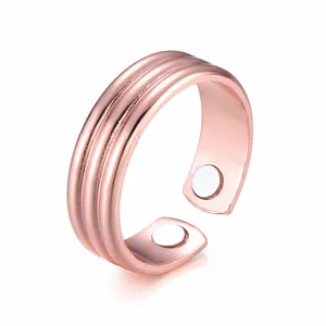 MECYLIFE मधुमेह गहने अंगूठी समायोज्य ऊर्जा फैशन गुलाब गोल्ड चुंबक अंगूठी