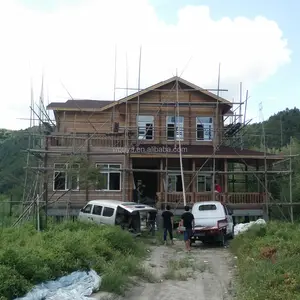 Modulaire pas cher préfabriqué maison en bois cabane en rondins à vendre chine maisons villa