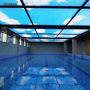 FOXYGEN Film de plafond extensible en PVC translucide pour décoration de plafond, design ciel nuage imprimé UV, largeur 1,5-5 m, pour salle, piscine - Product Image 3