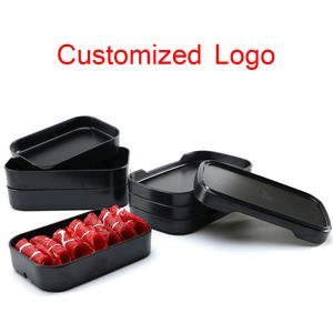 Rettangolo cibo Bbq vassoio da portata impilabile plastica promozionale ristorante colorato nero campeggio piatti di plastica in melamina Stock - Product Image 2