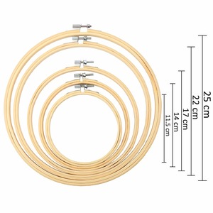 Pulgadas de madera redonda aros al por mayor ajustable bambú círculo Anillo del aro de la puntada De La Cruz - Product Image 1