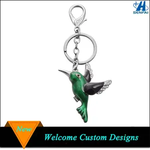 3D Painted Hummingbird Shape Bird Keychain