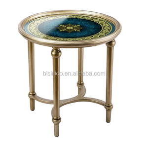 Elegant Antique American Style Solid Wood Glass Top Hand Painted <strong>Small</strong> <strong>Coffee</strong> <strong>Table</strong> for Living Room BF05- FH0202 - Product Image 3