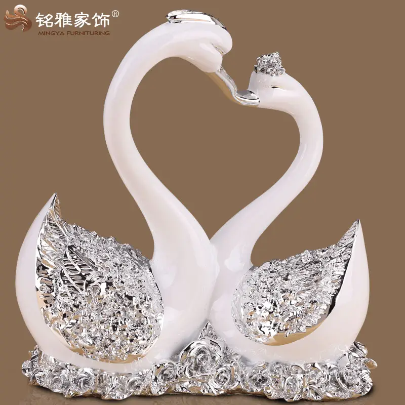 Mesa de boda, centro de mesa, decoración, amor, pareja, estatuas de cisne para decoración de matrimonio