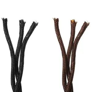 मुड़ विंटेज शैली 3 कोर तार कपड़े बिजली केबल के लिए लटकन प्रकाश-काले/ब्राउन