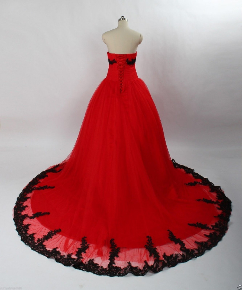 vintage black and red wedding dress Krista Black and Dark Red Wedding Dress, Gothic Wedding Dress, Trumpet Black Dress, Black Lace Wedding Dress, Illusion Back Wedding Dress