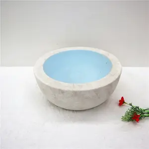 Vaso de vaso de flor de concreto feito à mão, plantador de pedra natural para jardim, tigela e pote