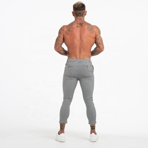 Pantalones a Cuadros Gingtto Súper Elásticos para Adolescentes, Corte Slim, Tipo <span class=keywords><strong>Chino</strong></span>, Pantalones Casuales para Hombre - Product Image 5