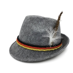 MH-0088 Festival <span class=keywords><strong>de</strong></span> la bière allemande Oktoberfest Costume bavarois Alpine feutre chapeau-gris vert <span class=keywords><strong>rouge</strong></span> marron couleurs - Product Image 3